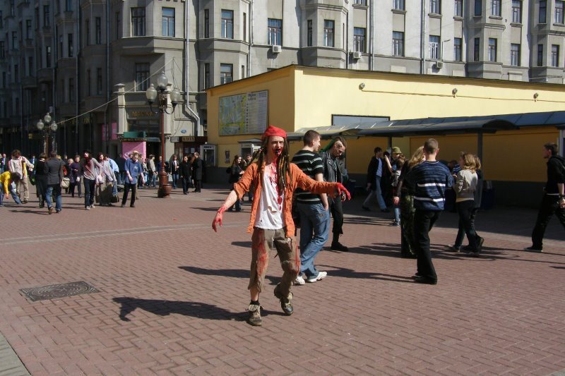 Зомби-моб в Москве 